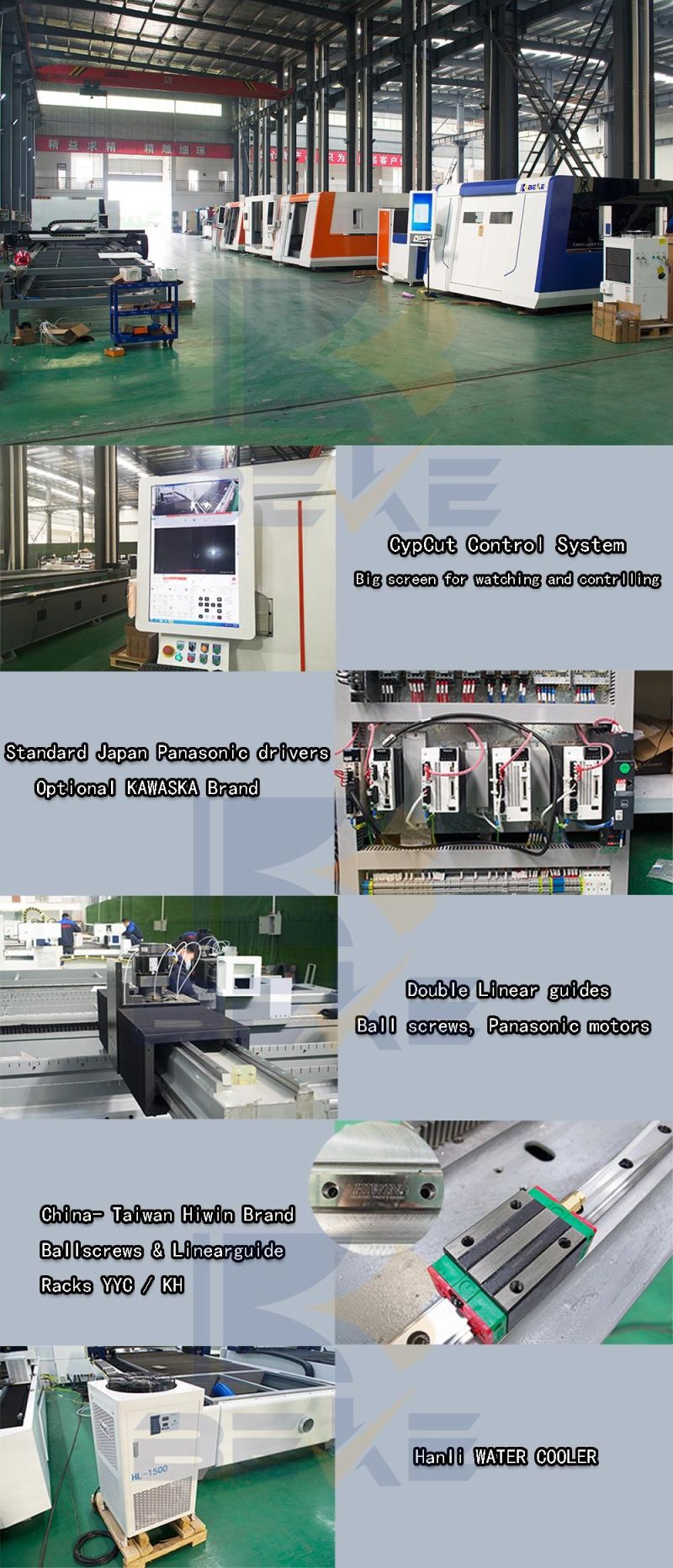 Nanjing Beke Best Selling 1500W Exchange Working Table Carbon Plate CNC Fiber Laser Cutting Machine