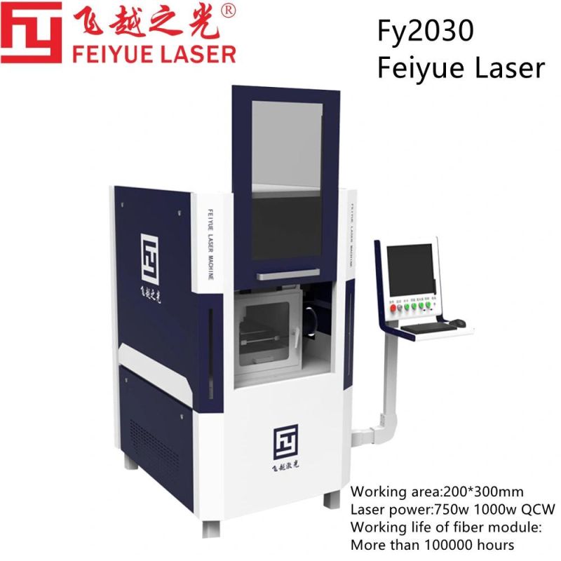 Fy2030 Feiyue Fiber Laser Machine High Precision CNC Metal Cutting Stainless Steel Ss Sheet Jewelry Gold Sliver 2D Laser Cutter Industrial Laser Cutting Machine