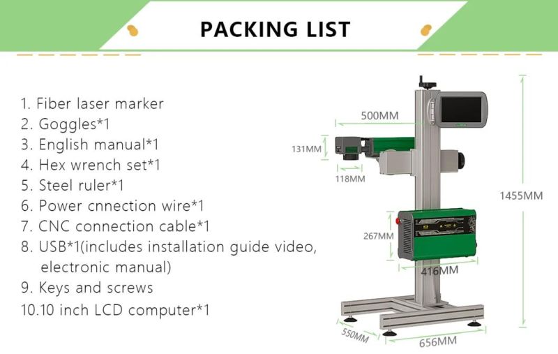 50W Fiber Laser Marking Production Line Flying Type Date Qr Code Laser Marking for Metal Package Industry