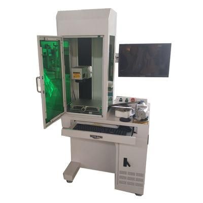 CE Glass Eye Protect Shell 20W 30W 50W Max Raycus Gold Ring Logo Fiber Laser Marking Machine