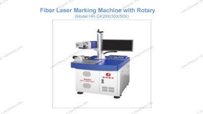 30W Fiber Laser Marker Laser Marking Engraving Machine Equipped with Rotary