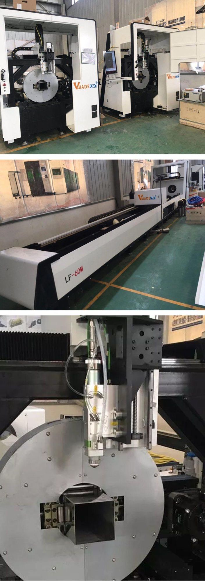 6m Steel Tubes Cutter Laser CNC /Metal Pipes 1000W Fiber Laser Cutting Machine