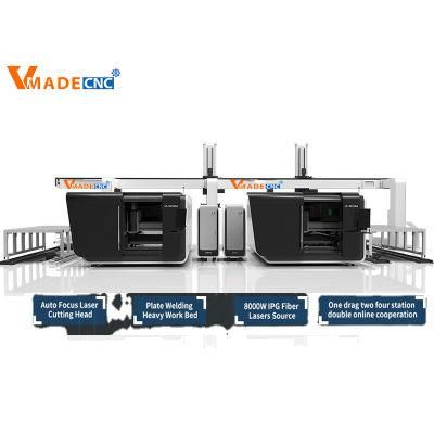 Stainless Steel CNC Fiber Laser Cutting Machine Double Working Table