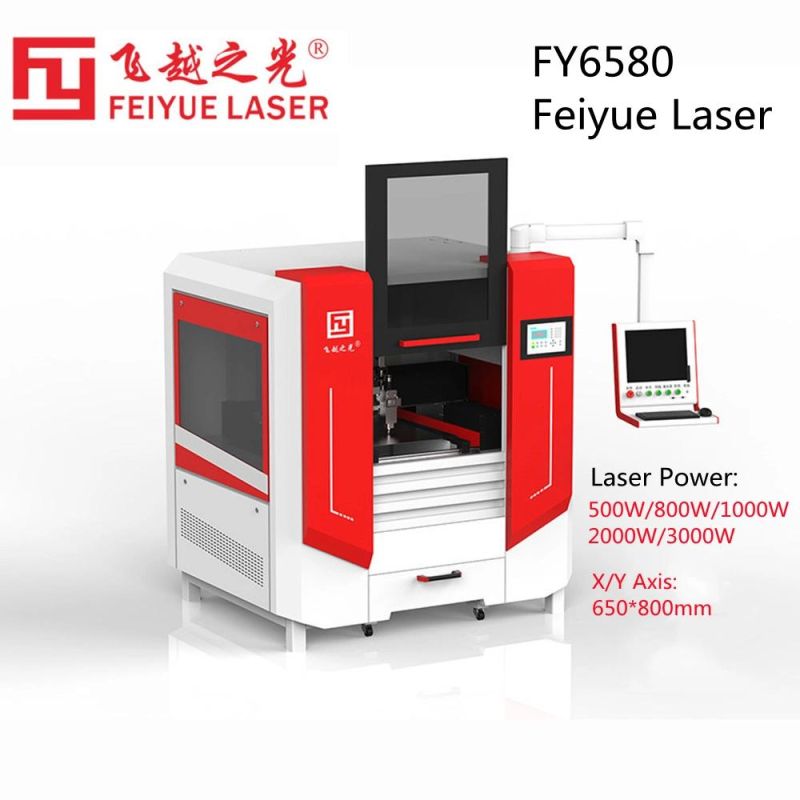 Fy6580s Feiyue Laser 2D Fiber Cutter Machine Linear Guide THK Ss LED Jewelry Plate CNC Precision Steel Aluminum Sheet Copper Iron Metal Laser Cutting Machines