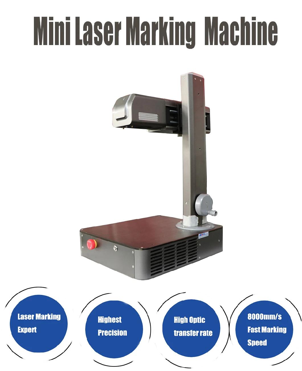 50W High Speed Mini Fiber Laser Marking Machine for Metal and Plastic
