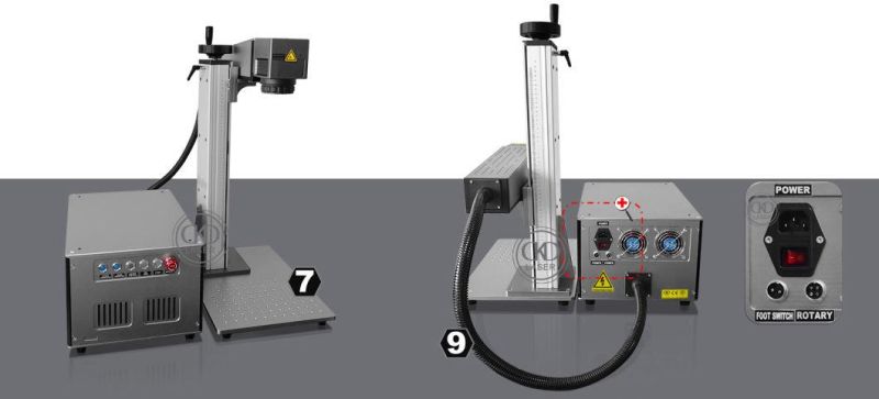 Fiber Laser Coding Marker for Logo on Metal Plastic