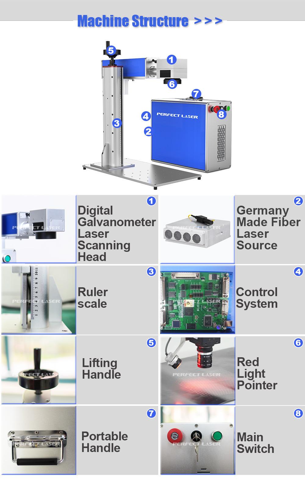 Industrial Metal Fiber Laser Marker Pedb-400b Etcher Machine Systems