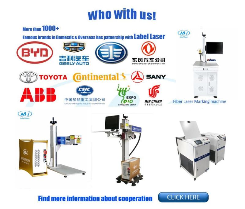 30W 50W 70W 100W Fiber Laser Marking Machine with Rotary Table