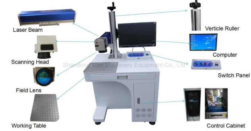 Desktop Fiber Laser Marking Machine with Win10 Computer and Display