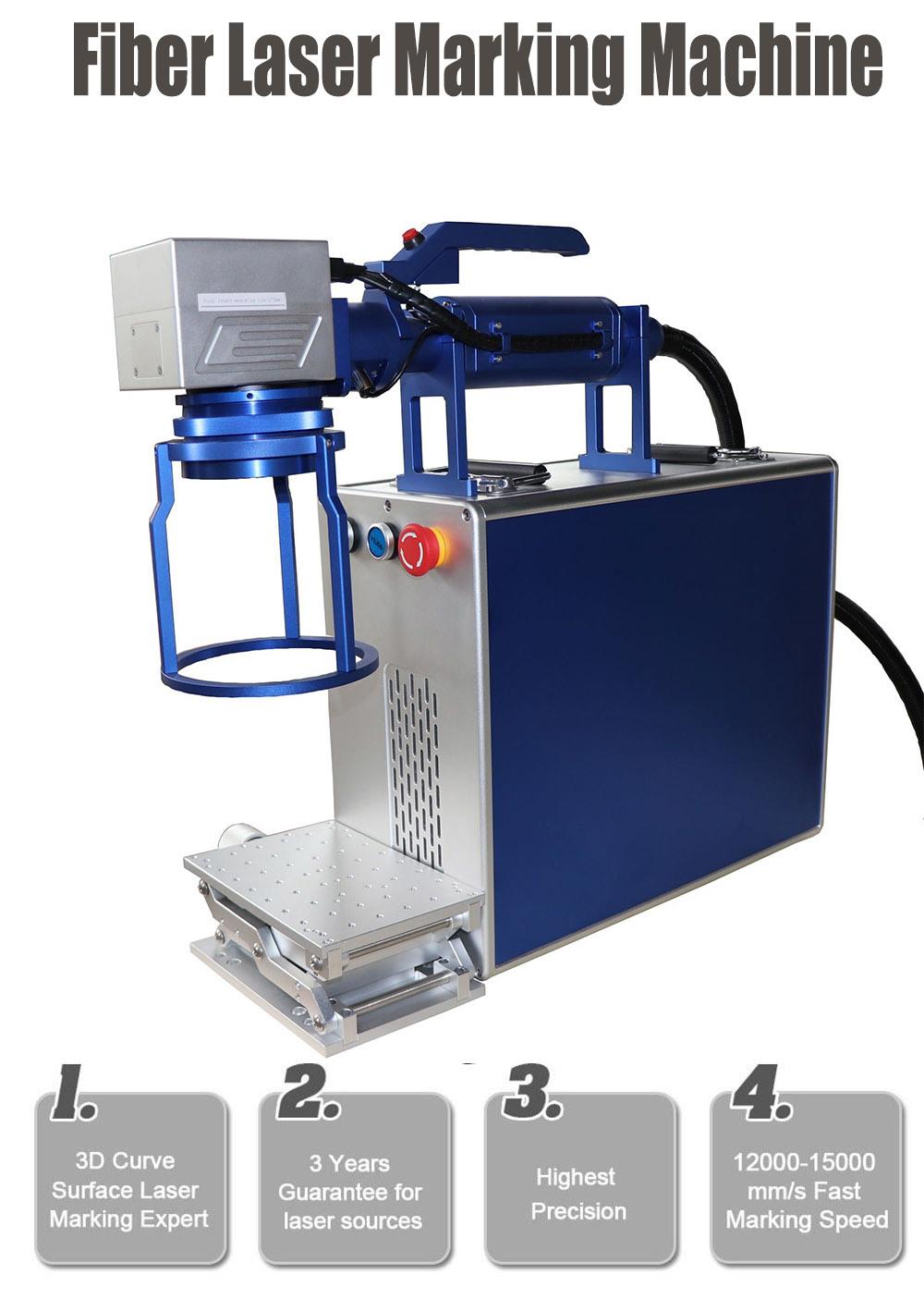 Cnmanlaser 20W 30W 50W Fiber Laser Marking Machine for Metal/ Plastic Cup/ Phonecase /Bearing/PVC