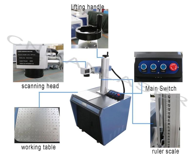 Automatic Fiber Laser Marking Engraving Machine 20W/30W/50W Logo Pringting Machine
