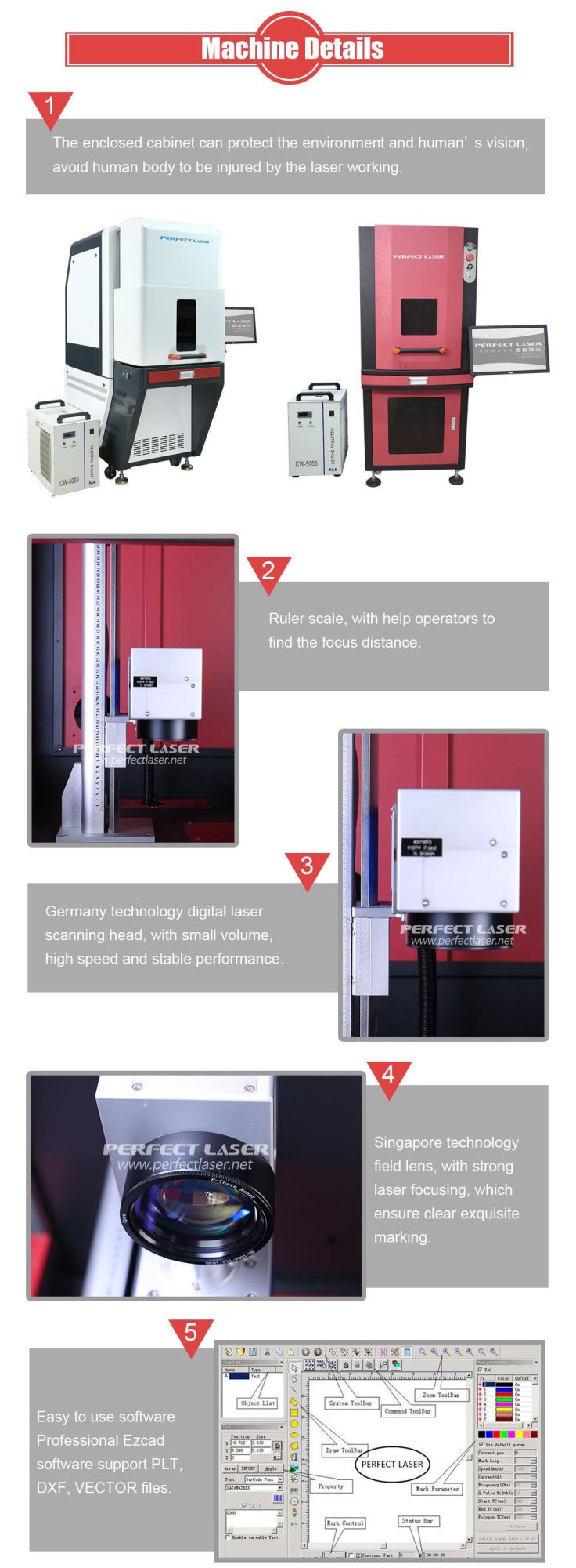 3W 5W 355nm Plastic Metal UV Laser Marking Engraving Machine
