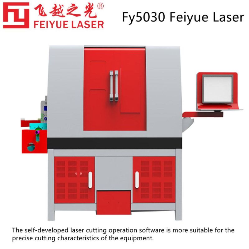 Fy5030 Feiyue Industrial Dual Use Combined Flat Plate Sheet and Tube Pipe Metal Fiber Laser Cutter Laser Cutting Machine for Aluminum Stainless Steel Copper