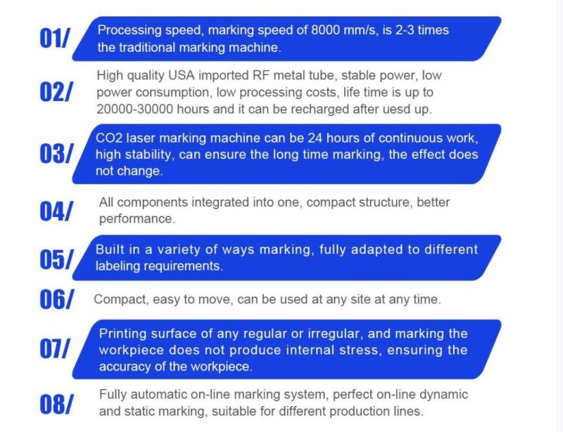 High Speed Engraving Cutting Marking Laser Machine with CO2 Laser Tube