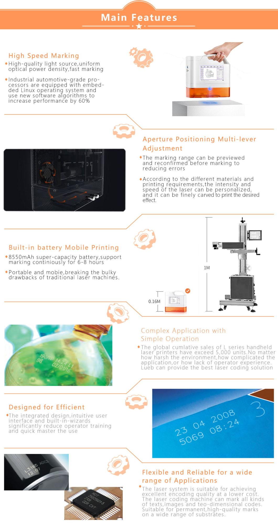 Handheld Laser Marking Machine Mobile Hand Laser Printer for Plastic CE/RoHS