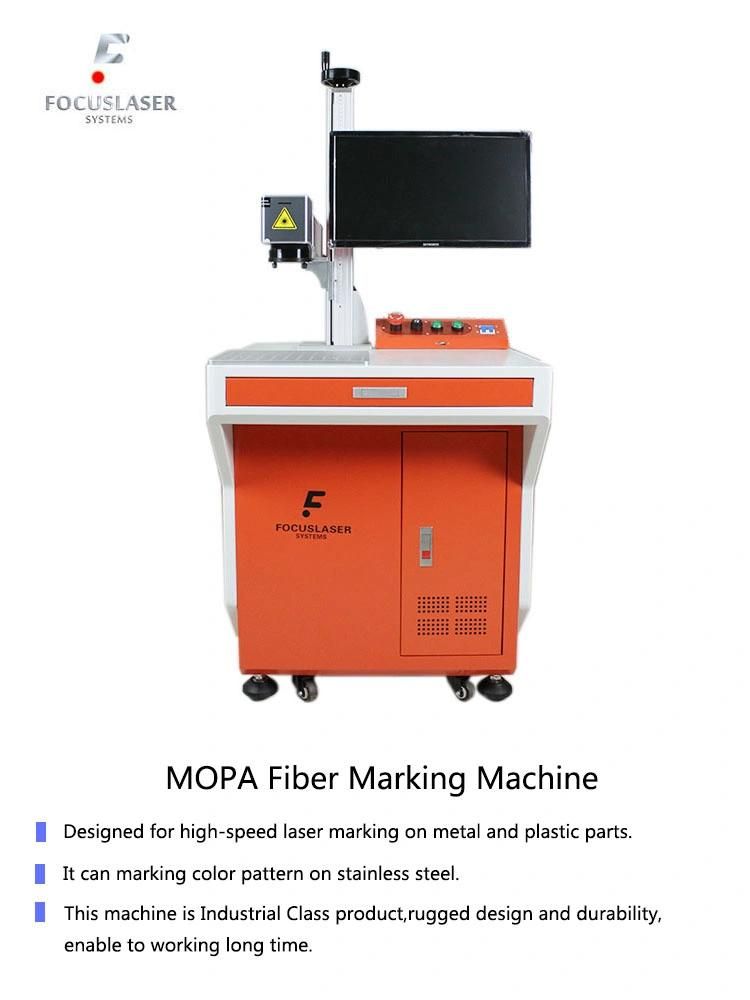Focuslaser Mopa Fiber Laser Marking Machine with Color Engraving