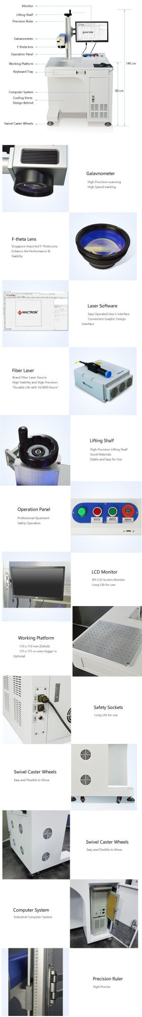 Phone Case Fiber Laser Marking and Engraving Machine 20W/30W/50W Metal Laser Marking Machine