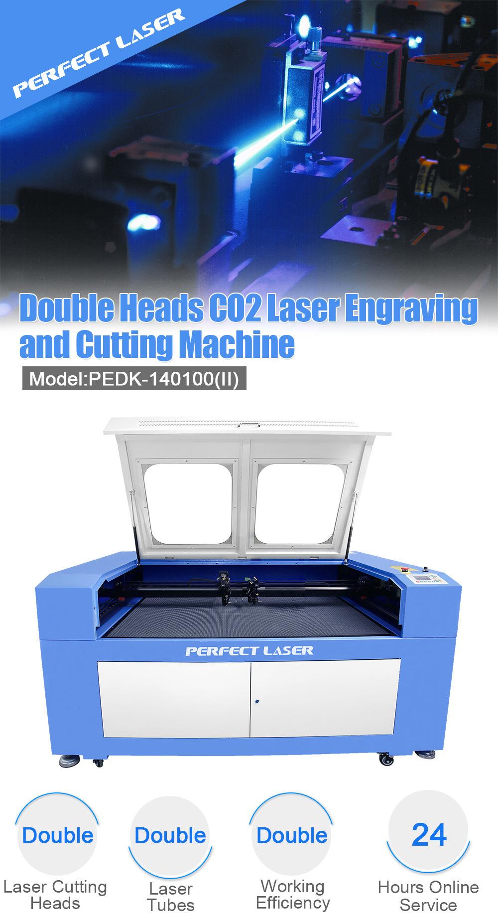 Double Heads CO2 Laser Cutting Machine for Fabric / Leather / Cloth
