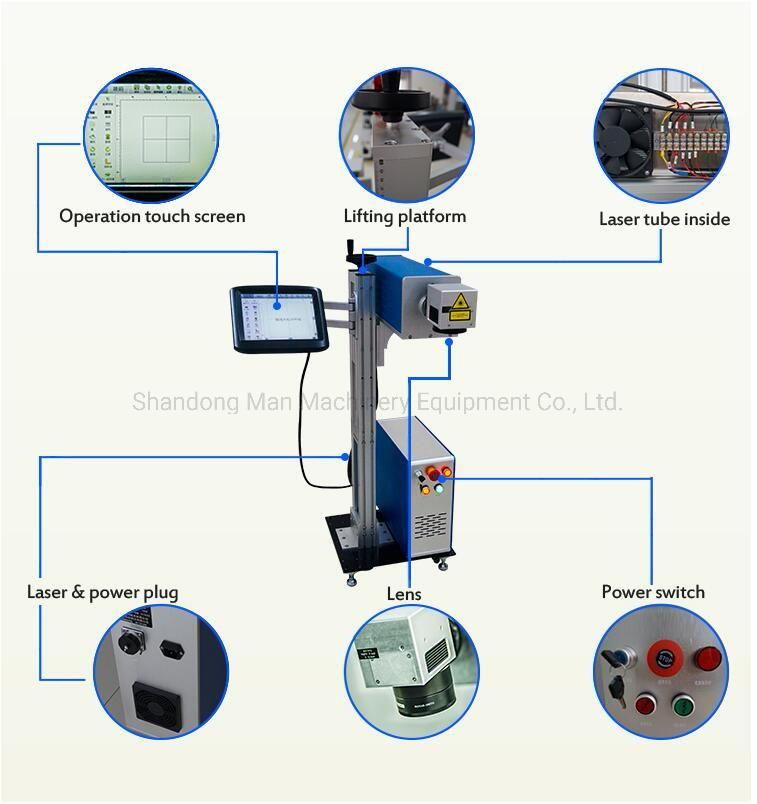 Wood Pigeon Rings Flying Fiber Laser Marking Machine with Conveyor