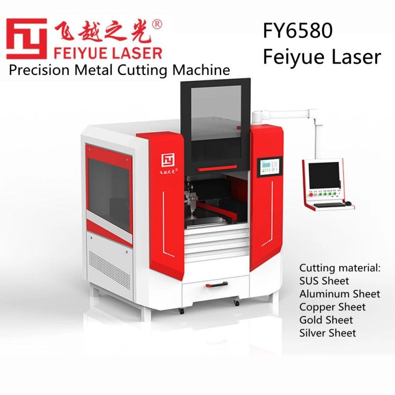 Fy6580d Feiyue Professional Laser Cutter Portable Dual Head Laser Cutting Fabrication Jewelry Metal Stainless Steel Aluminum CNC High Precision Laser Cutter