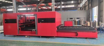 Hot Sale CNC Rotary Type Side Open Double Exchanged Table Fiber Laser Cutting Machine with Cover