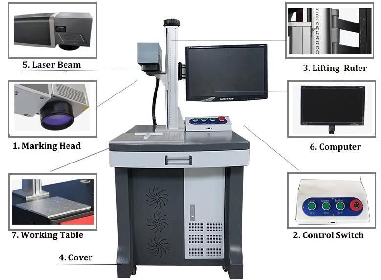 Fiber Laser Marking Machine for Numbers Ring Logo Automotive Parts