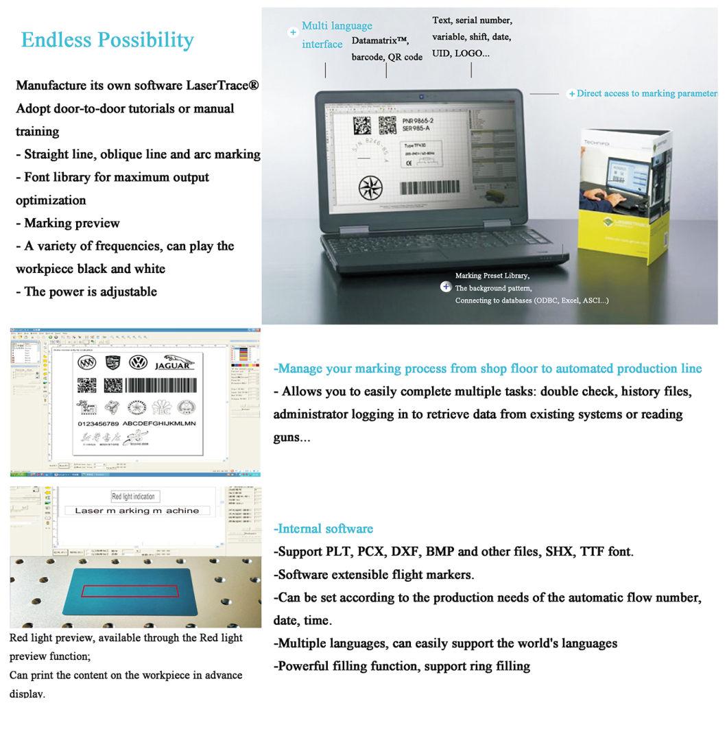 Genuine 20W / 30W / 50W Fiber Marking Machine with Computer Including Software