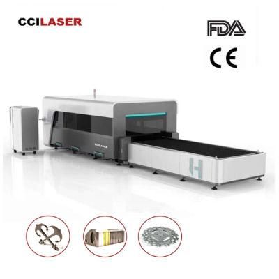 Flc-3015h 4000W Ipg Fiber Laser Cutting Machine Whole Cover with Exchange Table