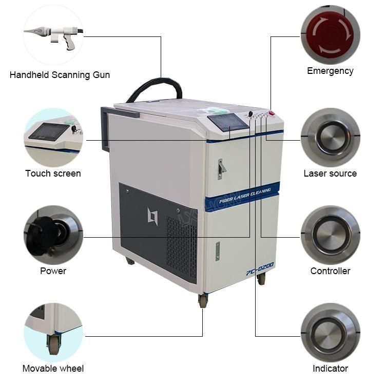 50W 100W 200W 500W 1000W Fiber Laser Cleaning Machine Metal Rust Oxide Painting Coating Graffiti Removal Laser Machine for Metal Rust