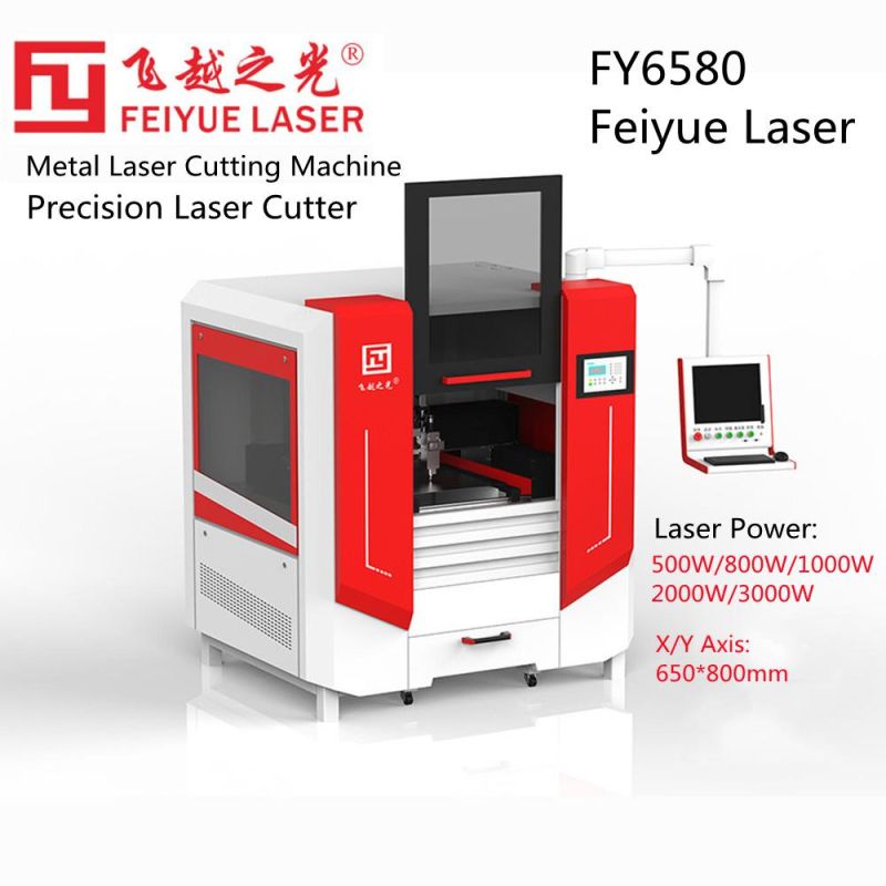 Fy6580s Best Laser Cutting Machine Feiyue Laser High Precision Silver Gold Aluminum Steel Sheet Ss Copper Titanium Metal Plate CNC Fiber Laser Cutting Machines