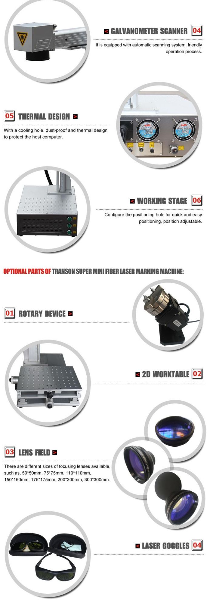 20W 30W Mini Metal Plastic Fiber Laser Printing Marking Machines
