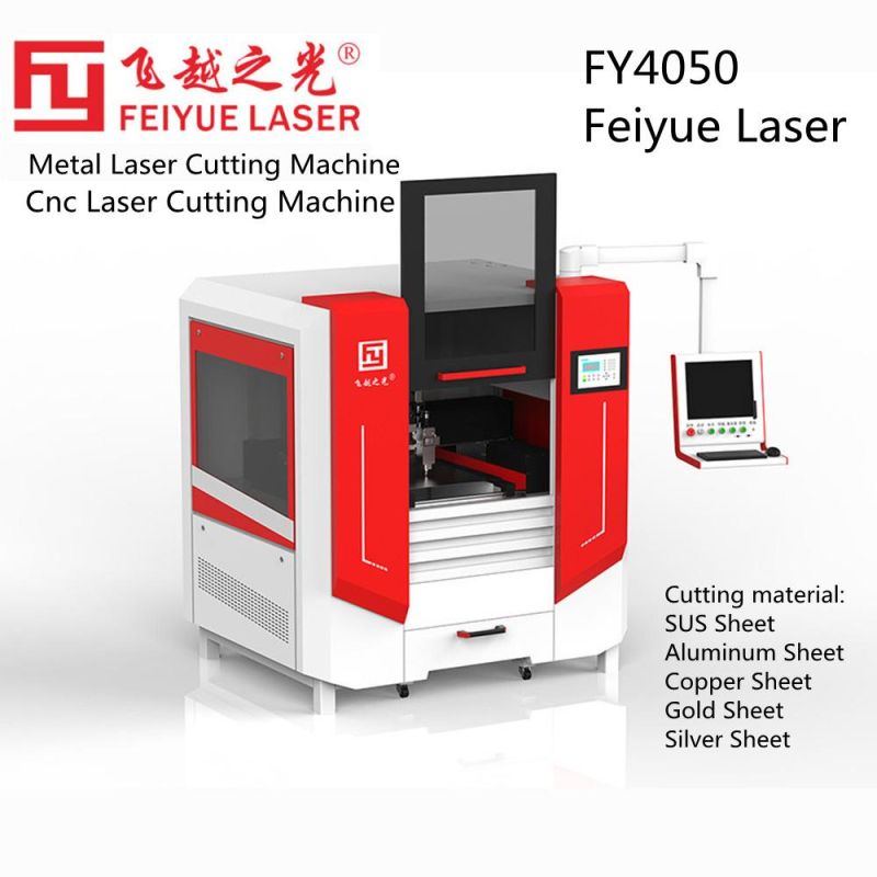 Fy4050A Laser Cutter for Jewelry Feiyue Laser Cutter Necklaces Rings Gold Silver Sheet CNC High Precision Ss Steel Copper Aluminum Fiber Laser Cutting Machine