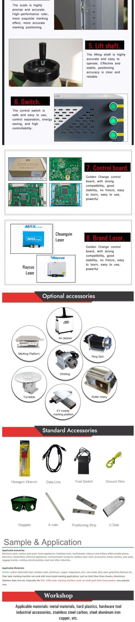 Portable 20W 30W 50W Raycus Optical Fiber Laser Marking Engraving Machine Metal Engraving Laser