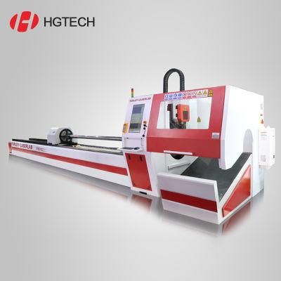 Hgtech Laser Cut Pipe Fiber CNC Laser Cutting Machine with Max Cutting Diameter and Weight