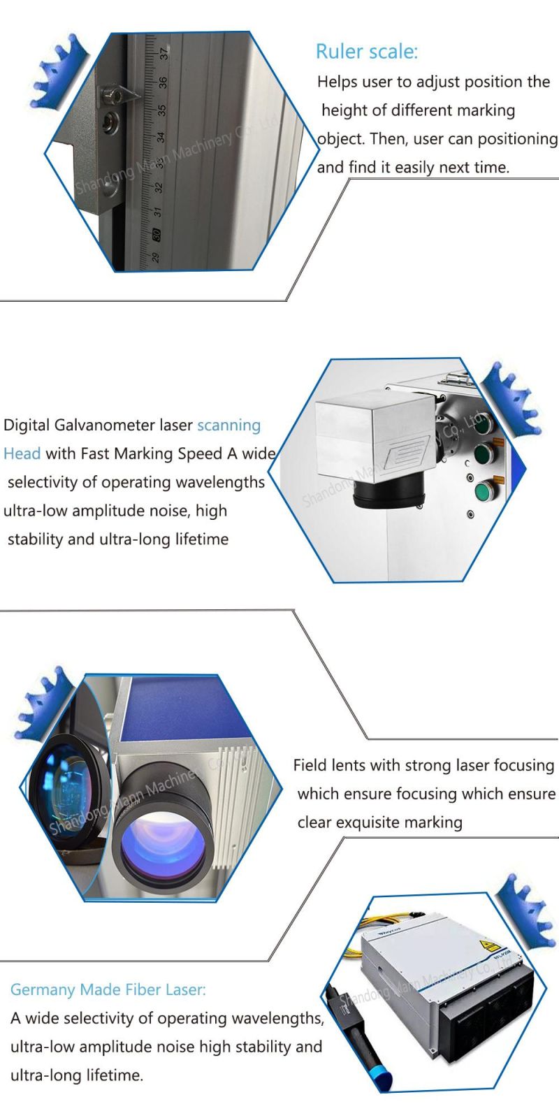 Raycus Ipg 3D Fiber Laser Marking Machine for Metal Aluminum