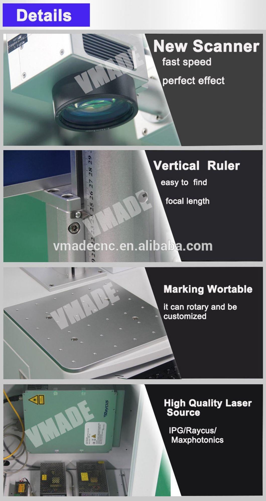 Vmade Raycus Source 30W 50W Fiber Laser Marking Machine Laser Marker