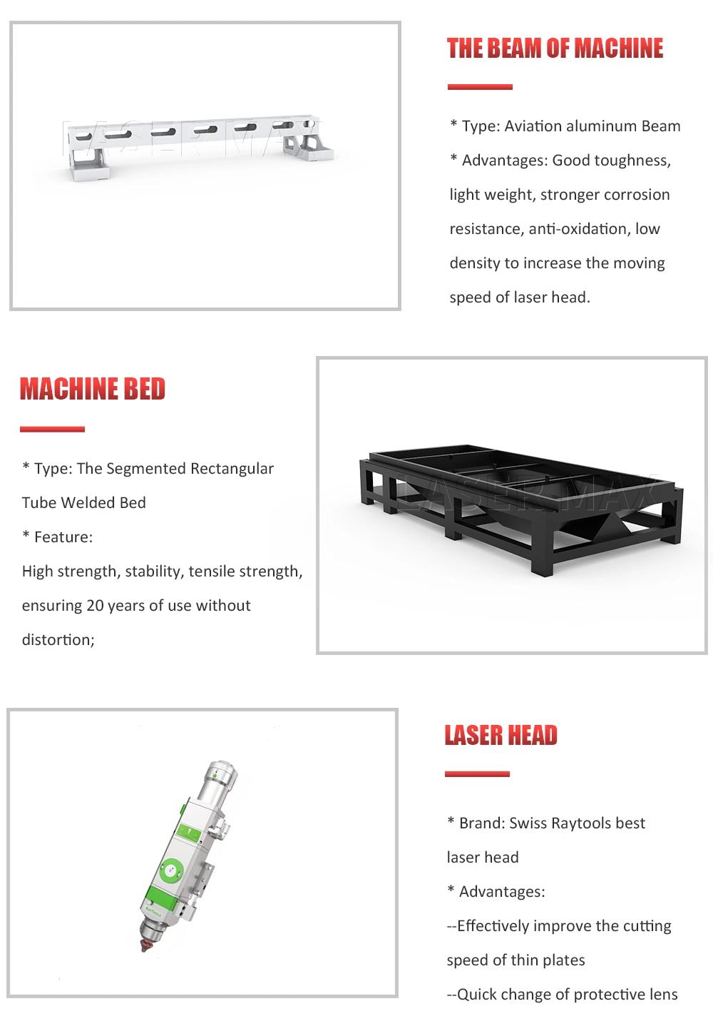 3000W Ipg Raycus Max CNC Fiber Laser Cutting Machine for Stainless Steel Carbon Steel Aluminum Metal Steel Plate Cutter
