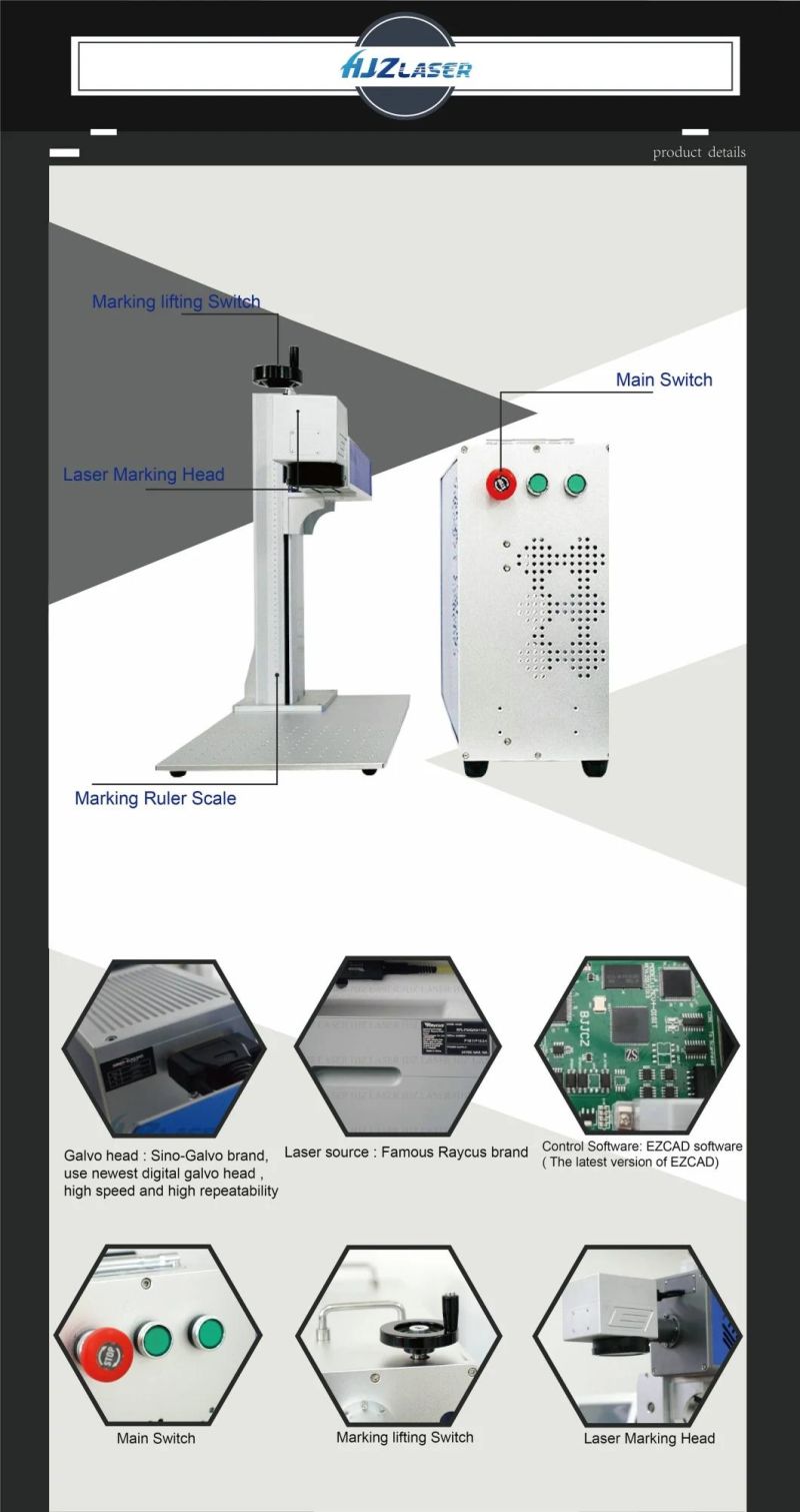 Laser Coding Equipment Date Steel Keyboard Raycus Source Metal Pen Marking Machine