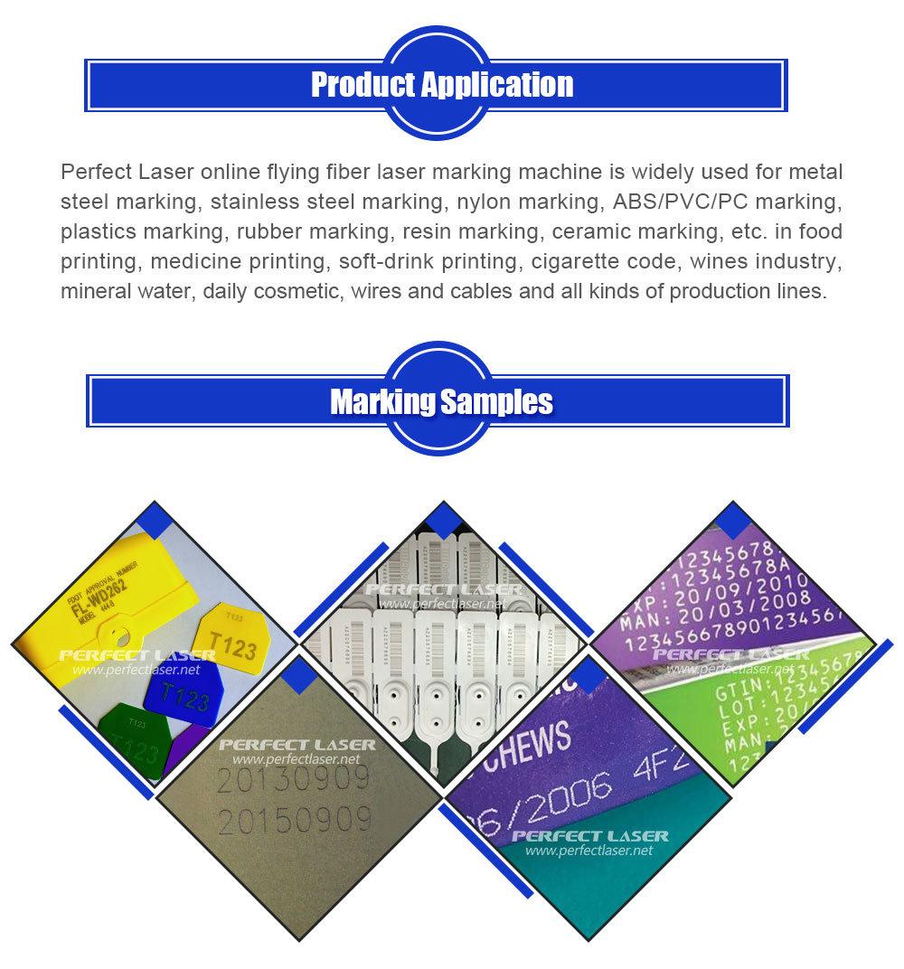 Online Fly Fiber Laser Engraving Machine for Metal with LCD Touch Screen