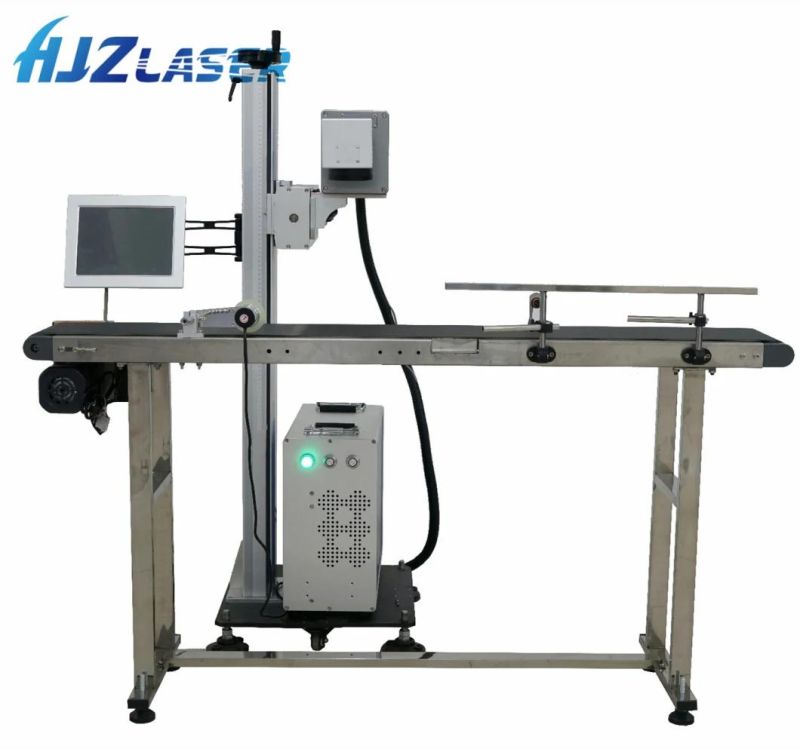 Flying Laser Marking Machine 20W 30W Fiber Laser Print Online for HDPE PVC