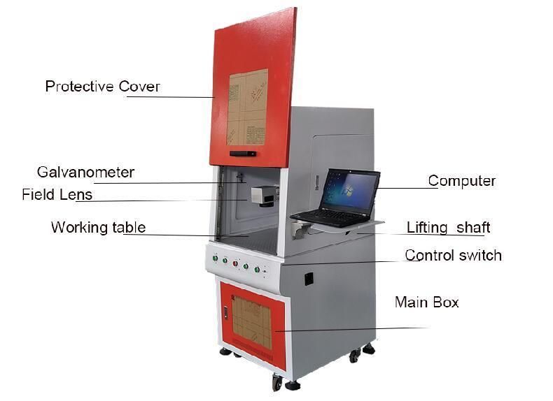 Table Type Bar Code Fiber Laser Marking Machine for Logo