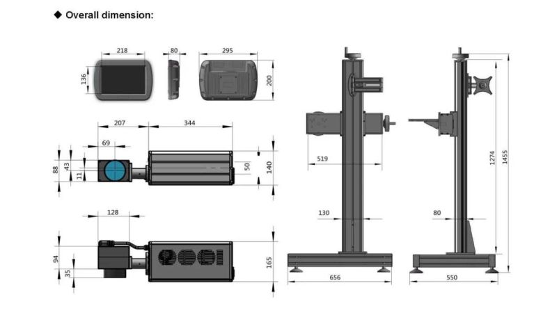 20W/30W/50W/70W/100W White/Black/Color Fiber Laser Marking Machine Price/Fiber Laser Engraving/Laser Marker for Metal