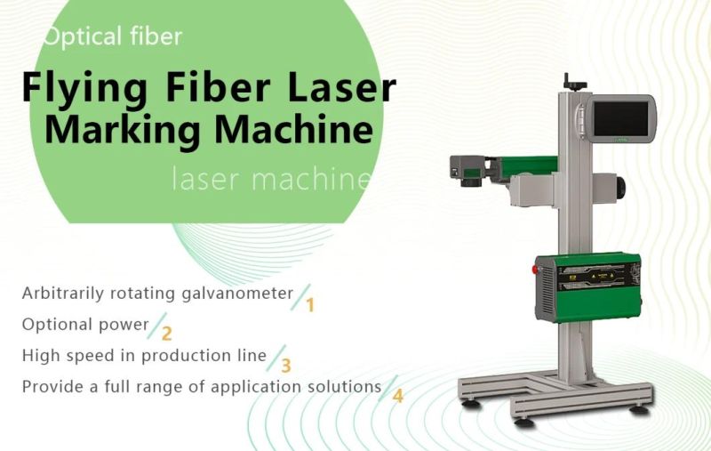 50W Fiber Laser Marking Production Line Flying Type Date Qr Code Laser Marking for Metal Package Industry