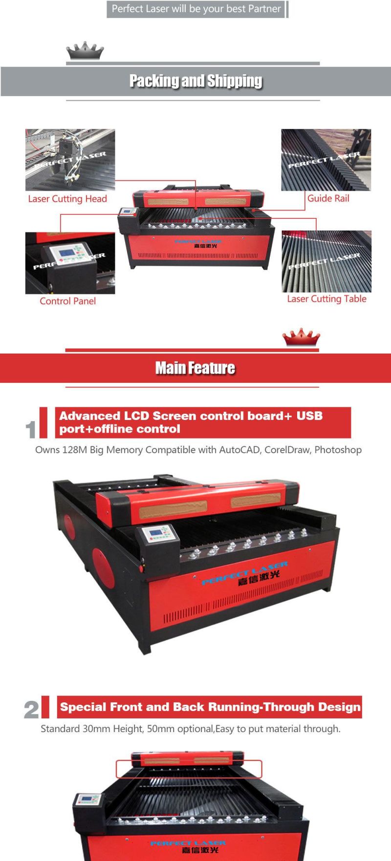 Acrylic / Plastic / Wood / PVC Board/ 1300*2500 CO2 Laser Engraver Machine for Non-Metal