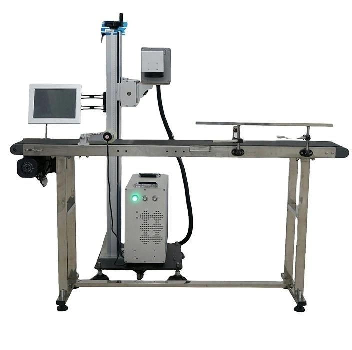 CO2 Flying Laser Marking Machine Engraving Equipment Online Marking for HDPE/Plastic Water Bottle for Production Line Use