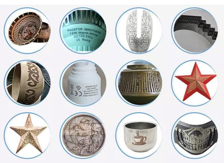 30W Silver Metal Pot Curved Surface Laser Marking Engraving Machine