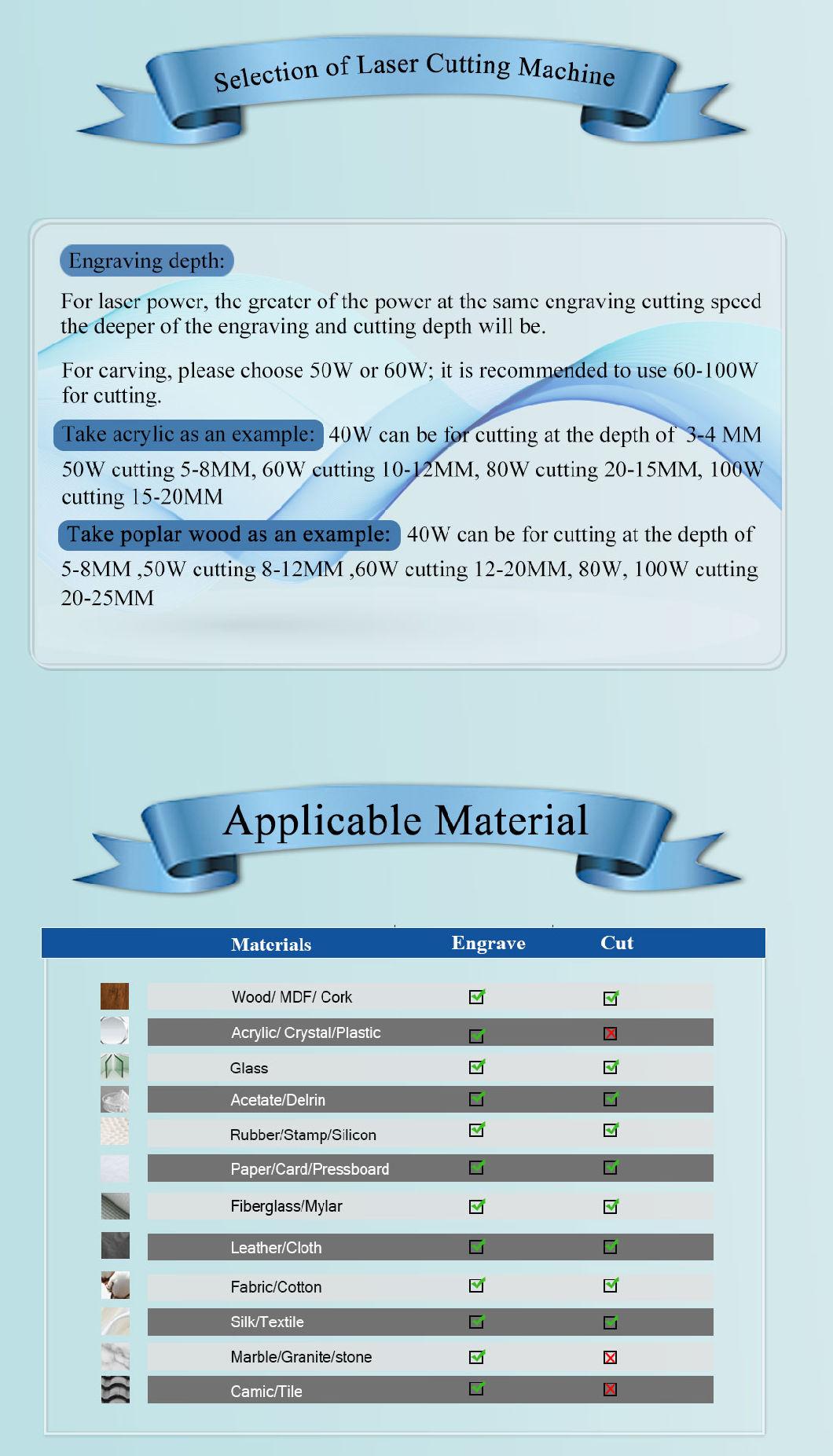 50W Laser Engraving Machine 600X400mm Rubber Cutter with Red-DOT Honeycomb Motorized Table