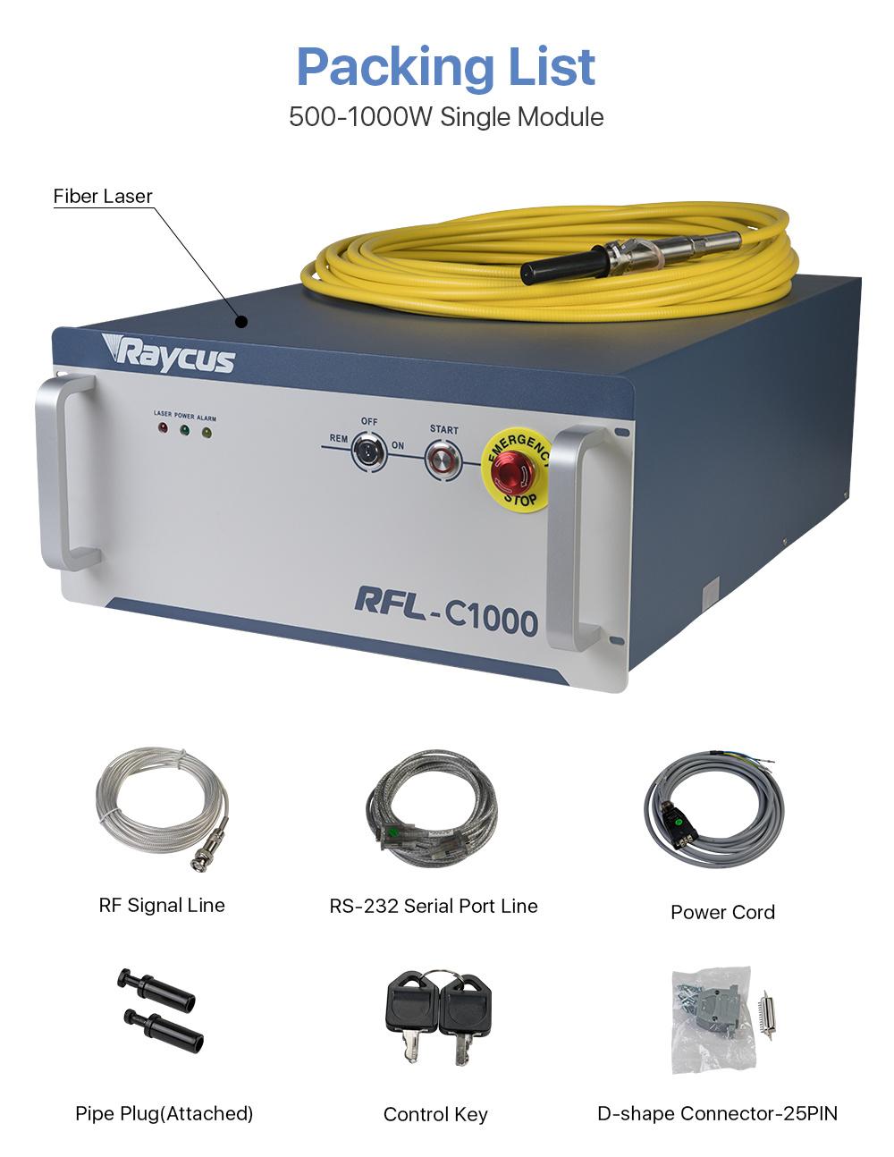 Cloudray Cl606 500-1000W Raycus Single Module Cw Fiber Lasers
