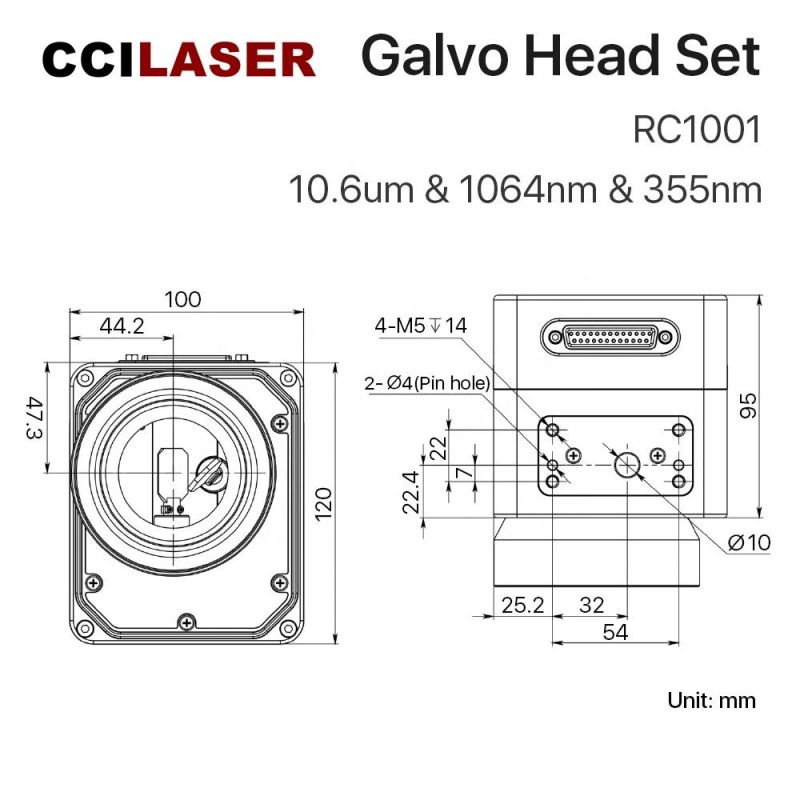 CO2 UV Galvo Head and Fiber Scanning Galvo Head for Laser Marking Machine