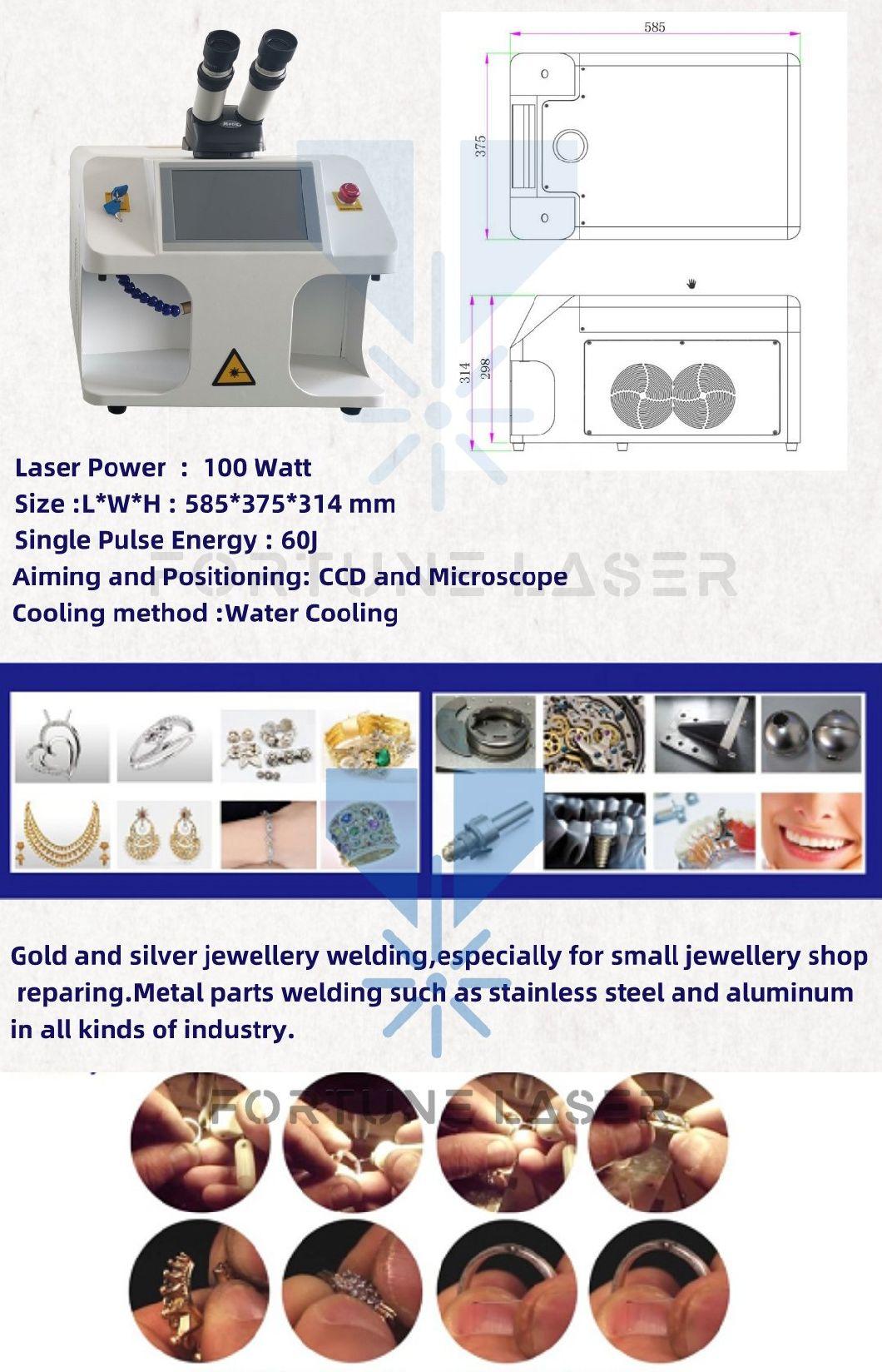 Jewelry Tools Machine 60W 40j Mini Portable Jewelry Laser Welding Machine with CCD and Microscope for Gold